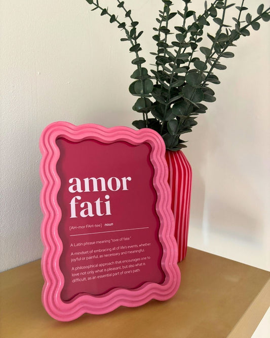 Amor Fati Love of Fate Definition Minimalist Red Art Print