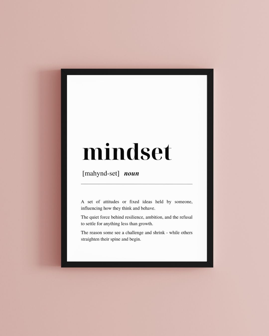 Mindset Definition Minimalist Art Print