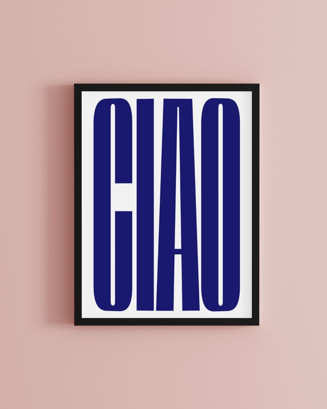 Ciao Italian Inspired Typography Wall Art Blue and White Print