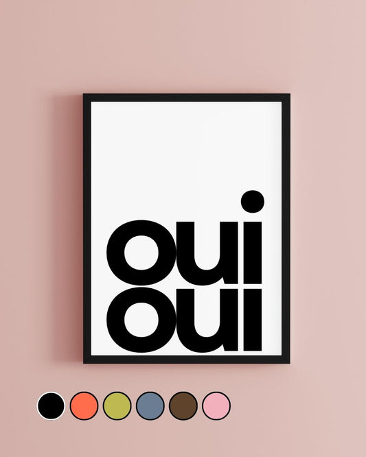 Oui Oui Typography Bathroom Print