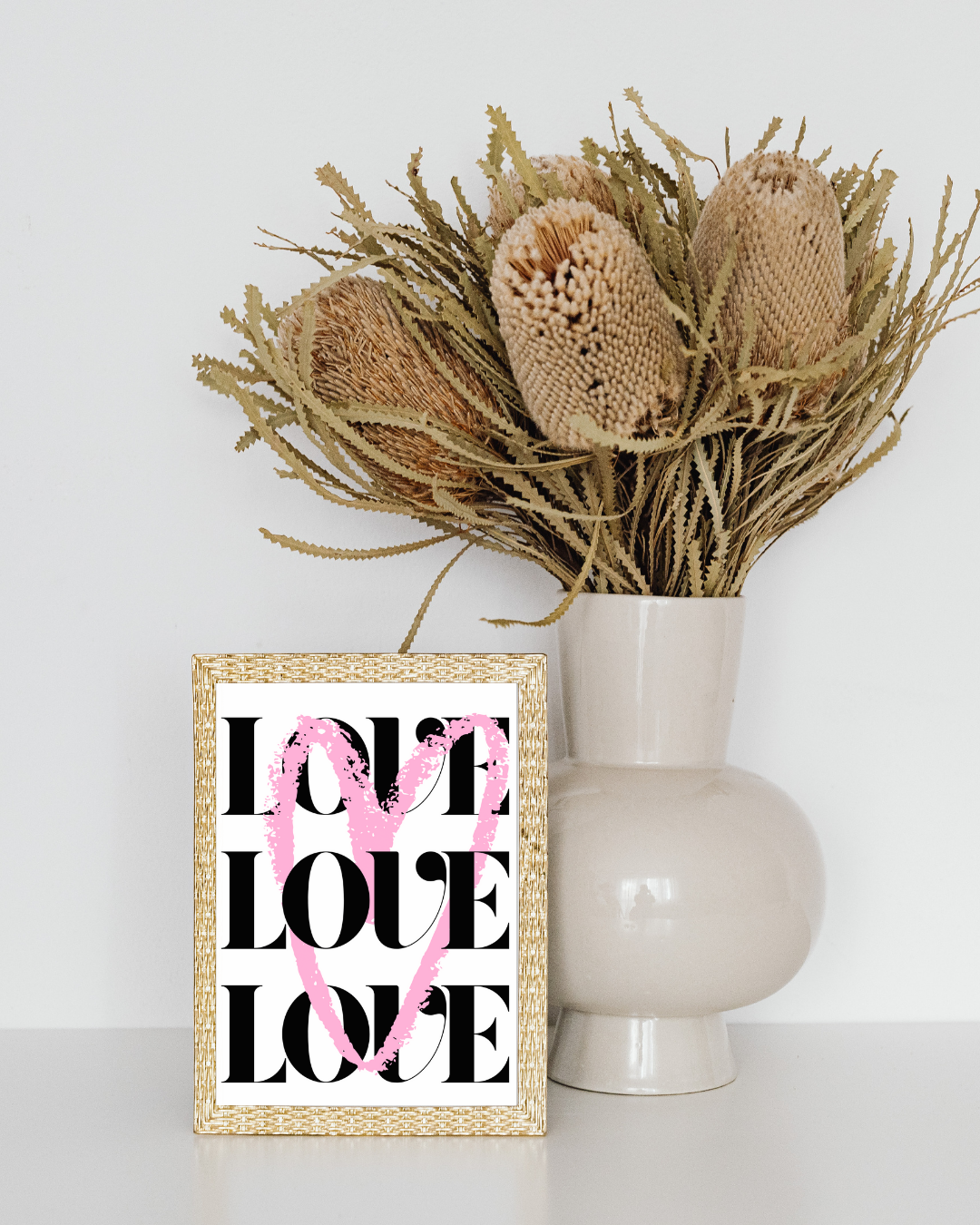 Love Heart Typography Art Print