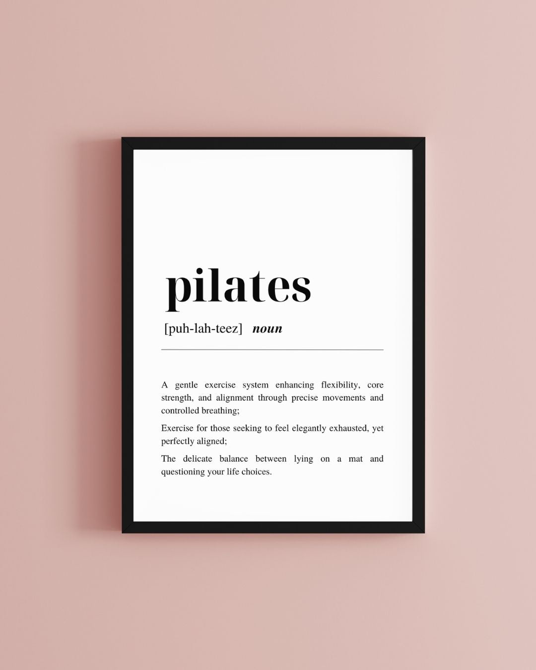 Pilates Definition Minimalist Art Print