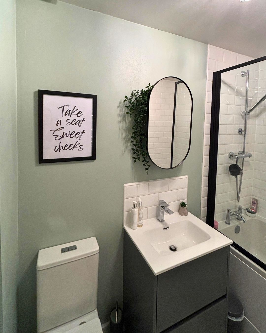 Take a Seat Sweet Cheeks Typography Bathroom Print