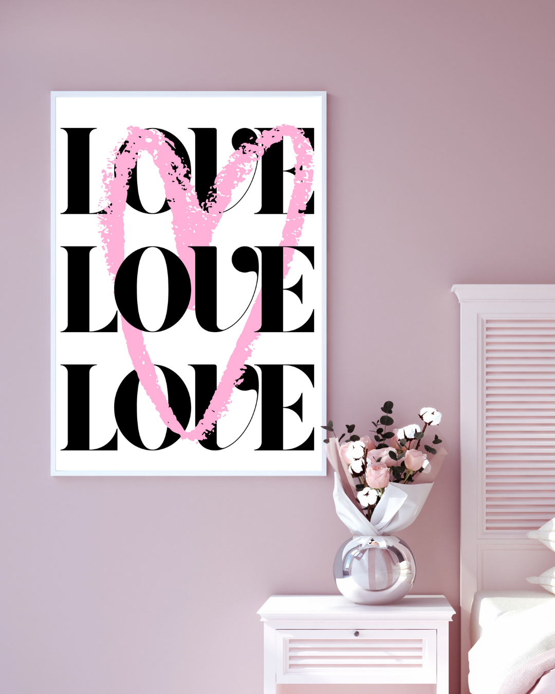 Love Heart Typography Art Print