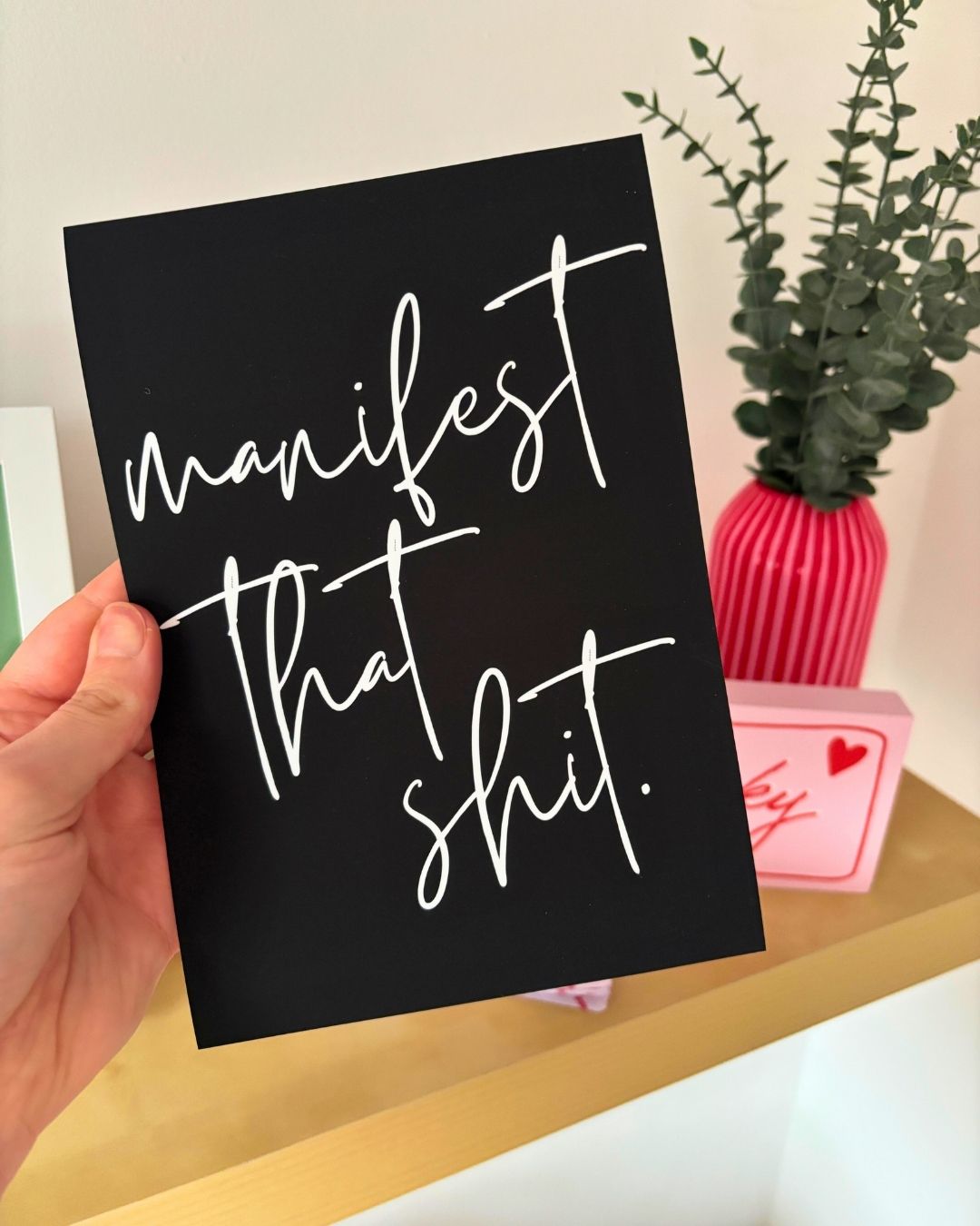 Manifest That Sh*t Typography Explicit Office Bathroom Print
