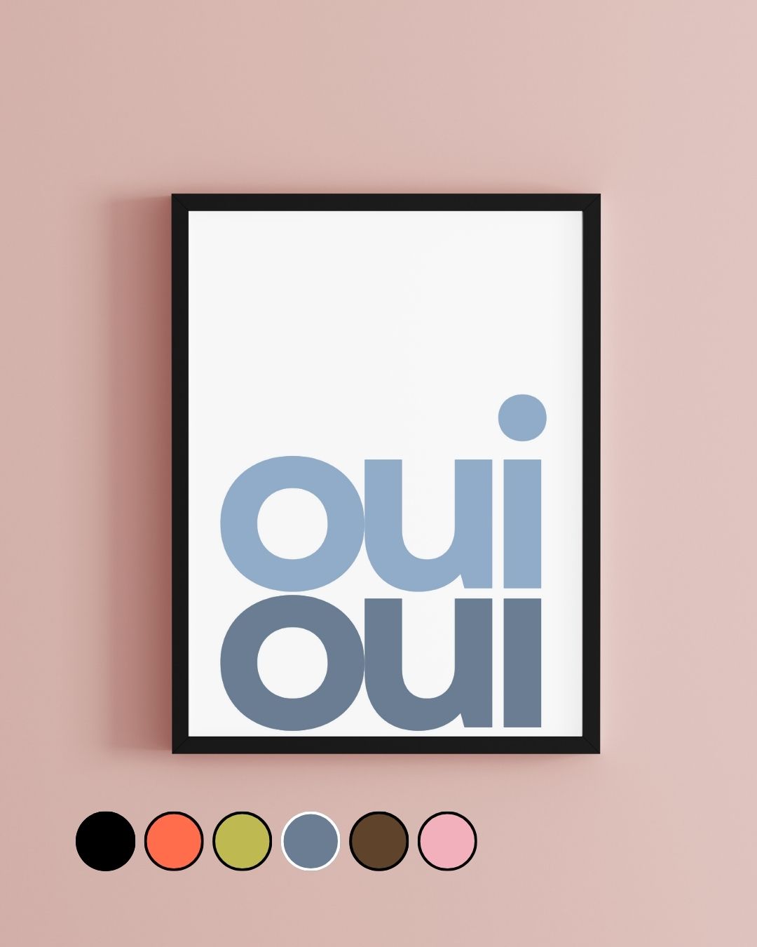Oui Oui Typography Bathroom Print