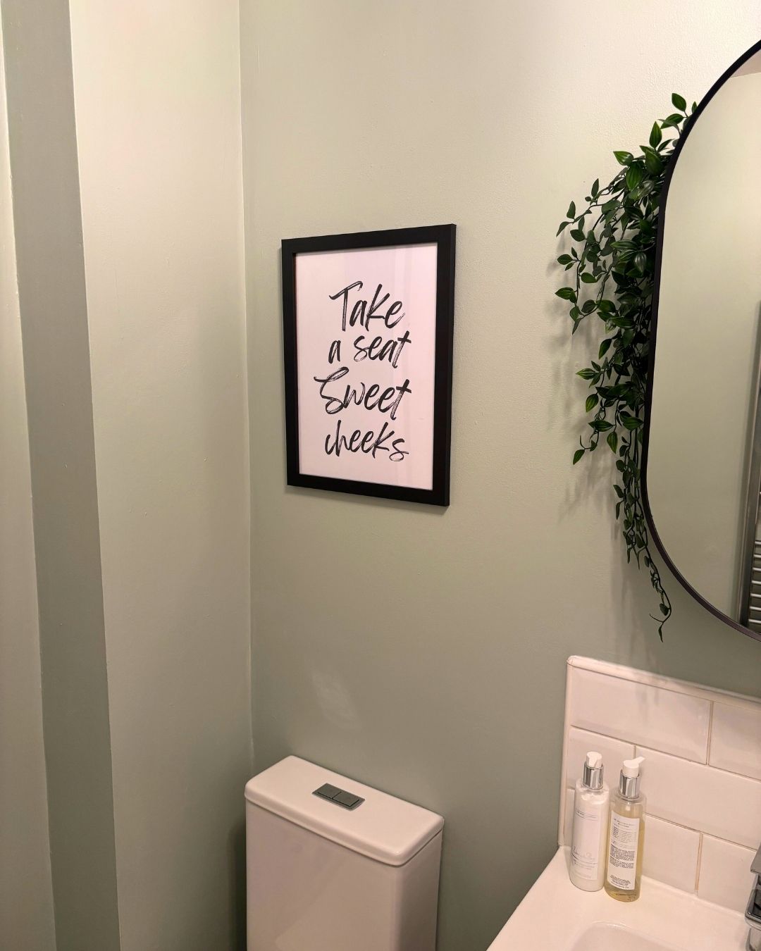 Take a Seat Sweet Cheeks Typography Bathroom Print