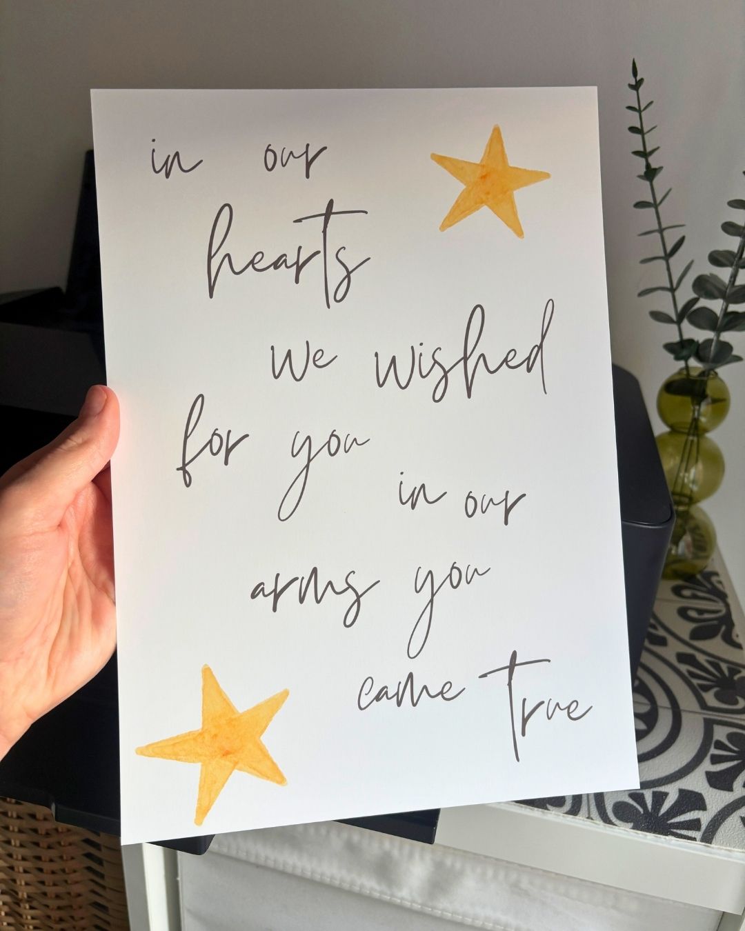 We Wished For You New Baby Nursery Print