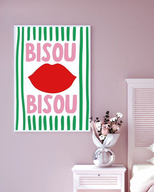 Bisou Bisou Print Inspired by The Summer I Turned Pretty French Apartment Wall Art