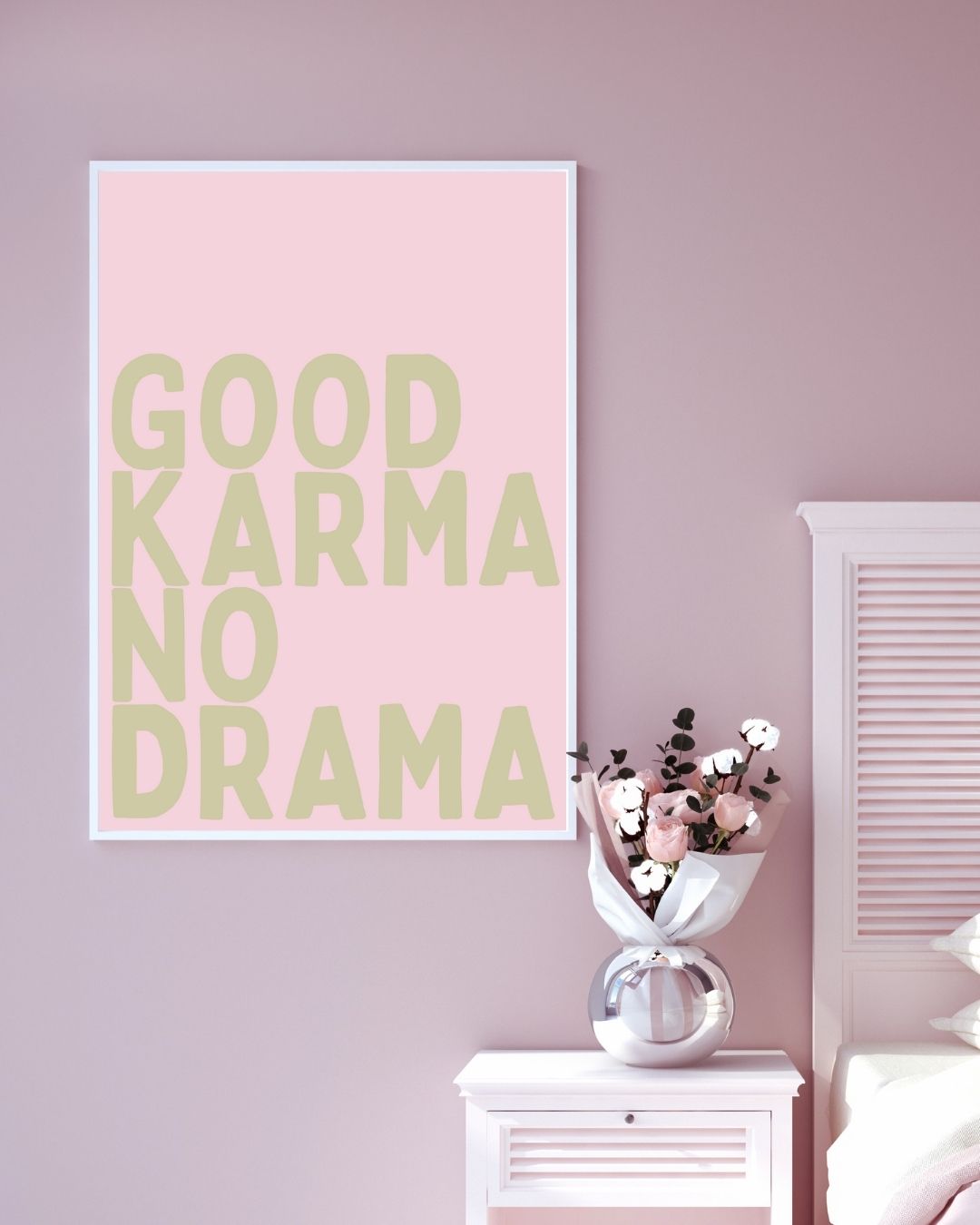 Good Karma No Drama Typography Art Print