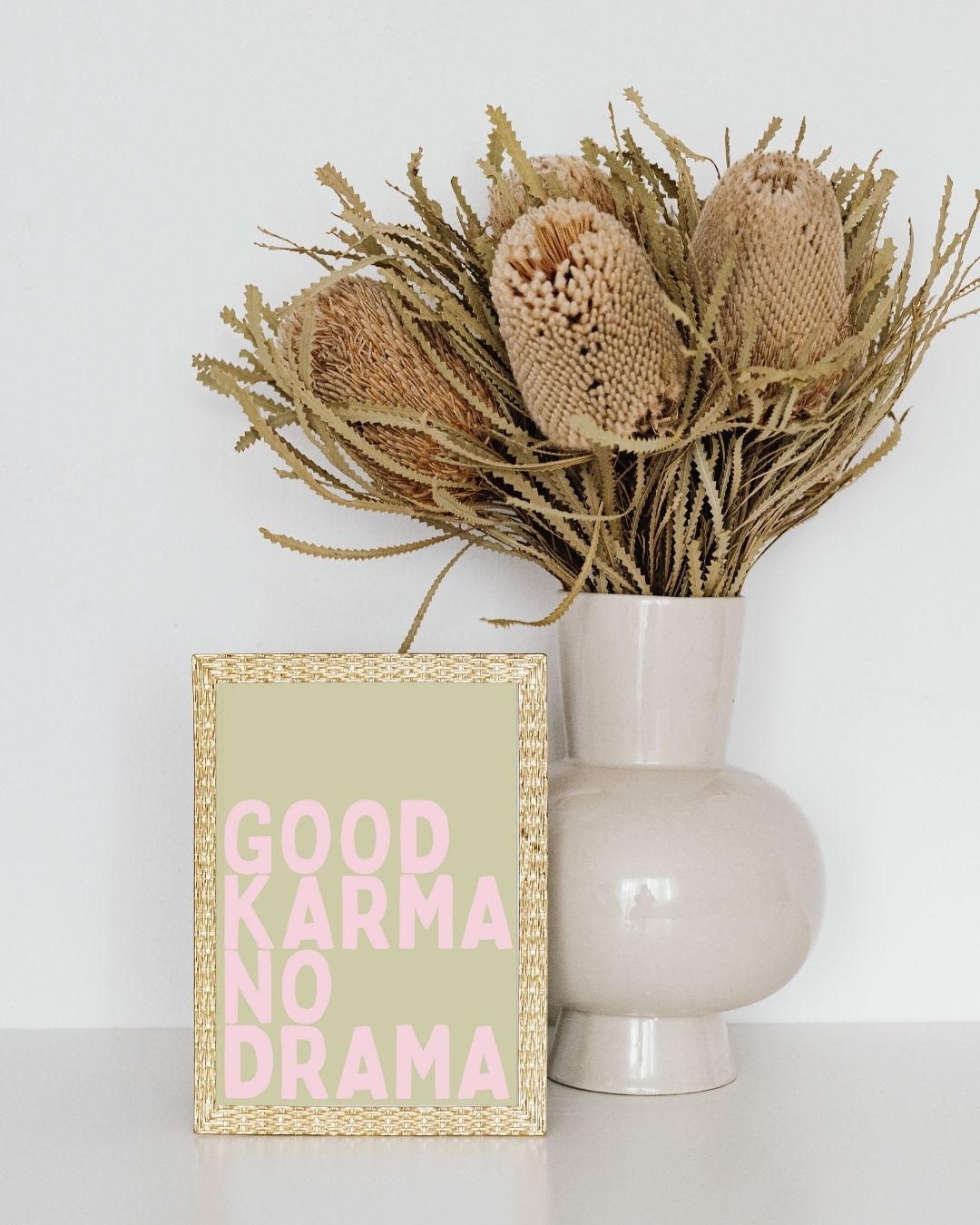 Good Karma No Drama Typography Art Print