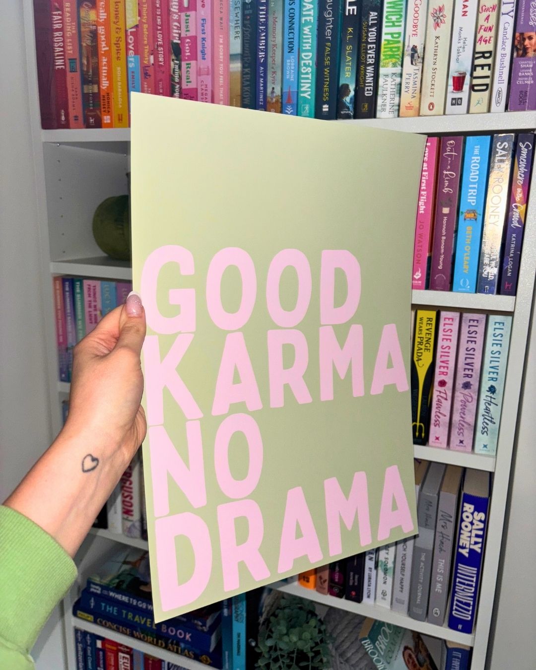Good Karma No Drama Typography Art Print