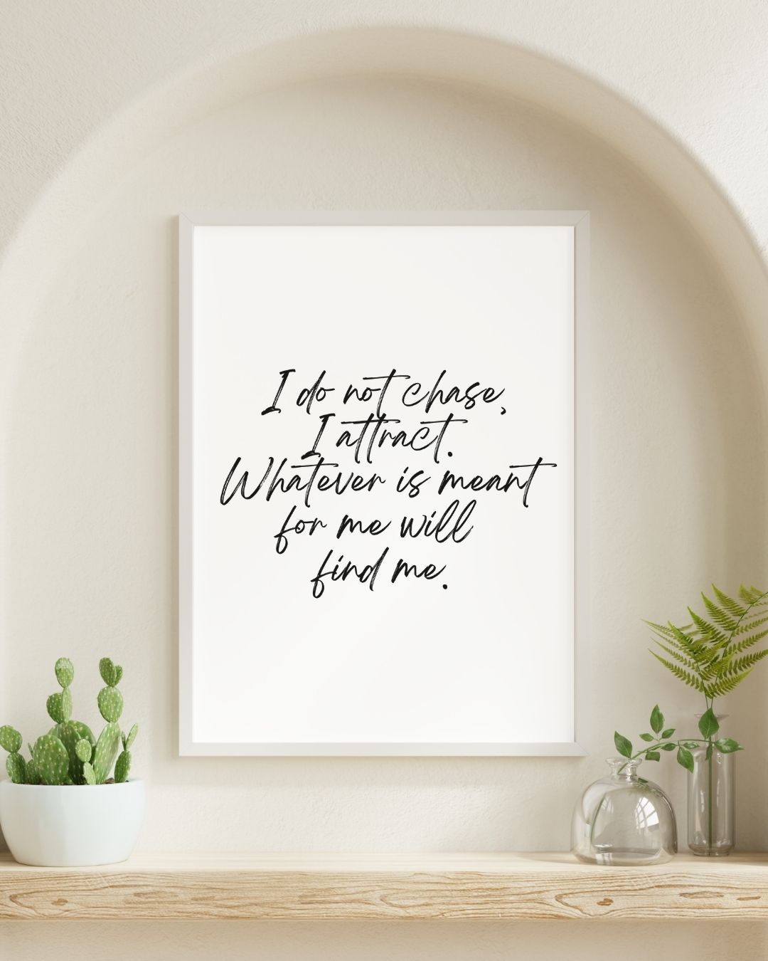 I Do Not Chase I Attract Manifestation Positive Typography Print