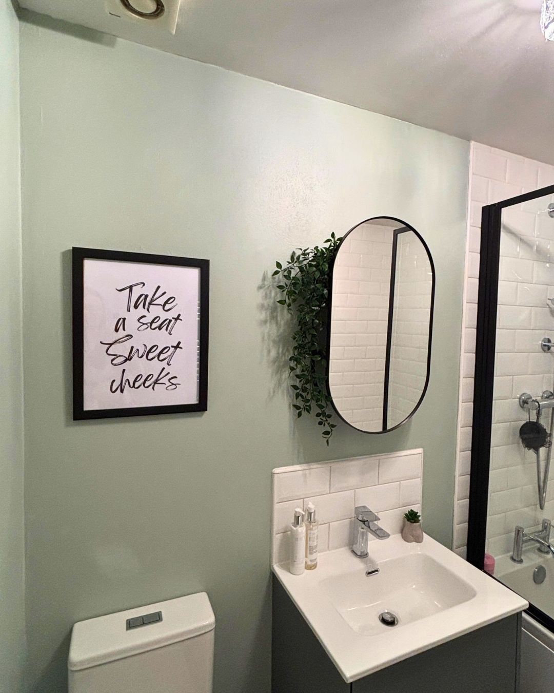 Take a Seat Sweet Cheeks Typography Bathroom Print
