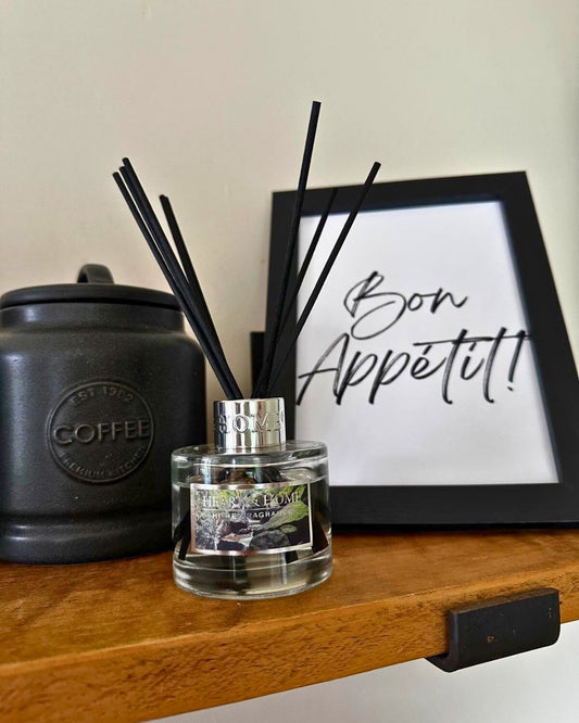 Bon Appetit! Black and White Monochrome Minimalist Kitchen Print