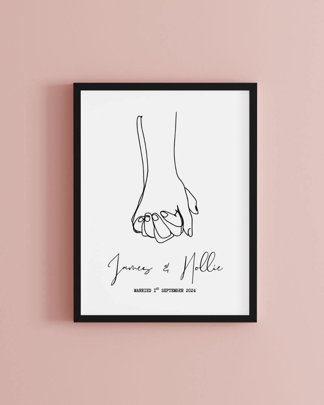 Hand in Hand Wedding Memory Personalised Print