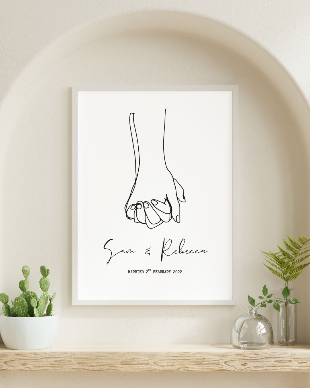 Hand in Hand Wedding Memory Personalised Print