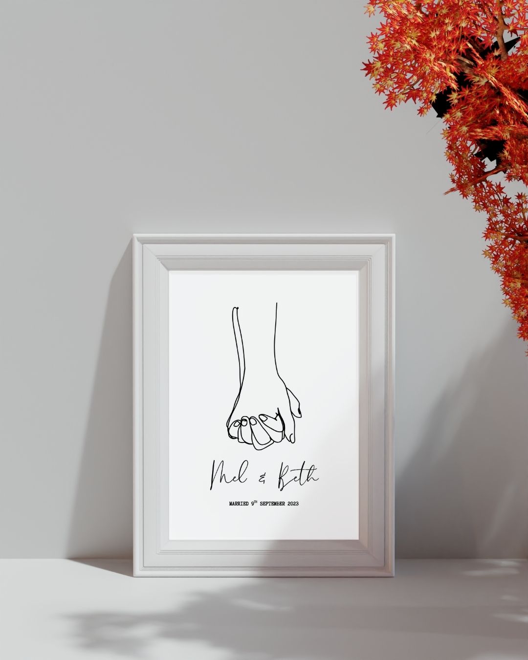 Hand in Hand Wedding Memory Personalised Print