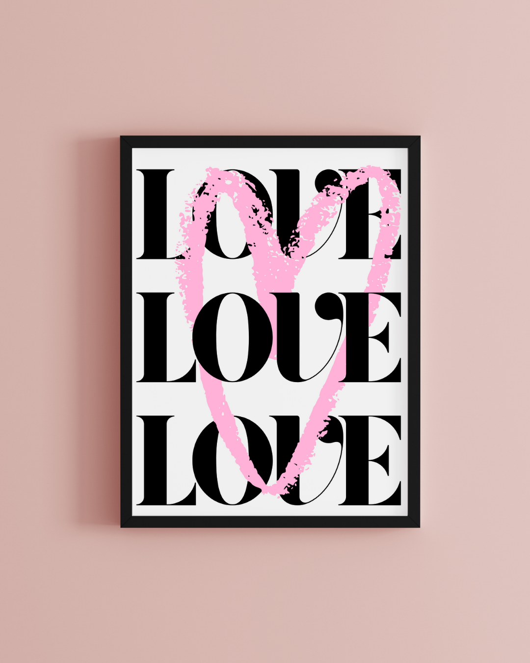 Love Heart Typography Art Print