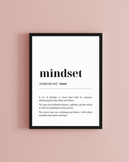 Mindset Definition Minimalist Art Print