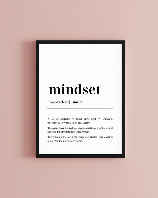 Mindset Definition Minimalist Art Print