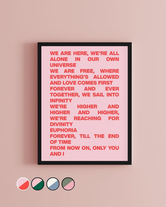 Eurovision Euphoria Loreen Minimalist Typography Print