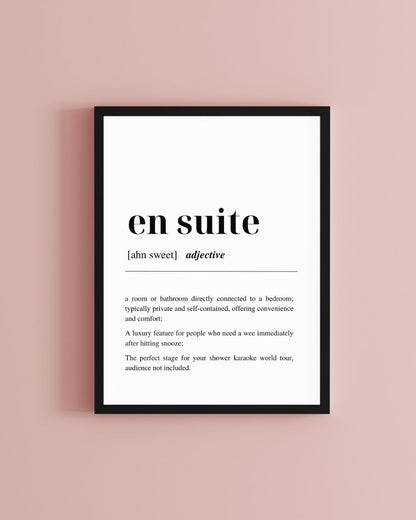 En Suite Definition Minimalist Art Print