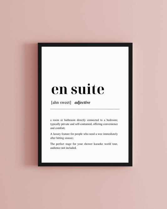 En Suite Definition Minimalist Art Print