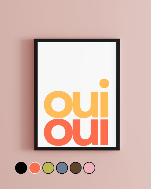 Oui Oui Typography Bathroom Print