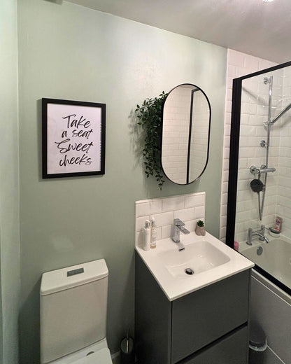 Take a Seat Sweet Cheeks Typography Bathroom Print