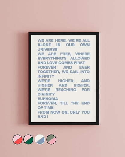 Eurovision Euphoria Loreen Minimalist Typography Print