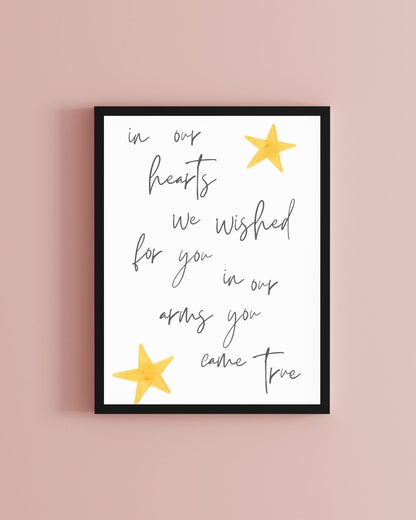 We Wished For You New Baby Nursery Print