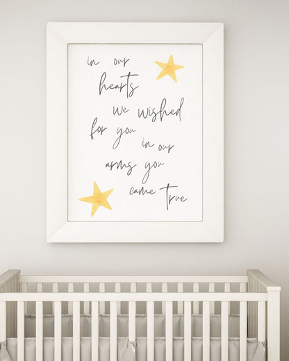 We Wished For You New Baby Nursery Print