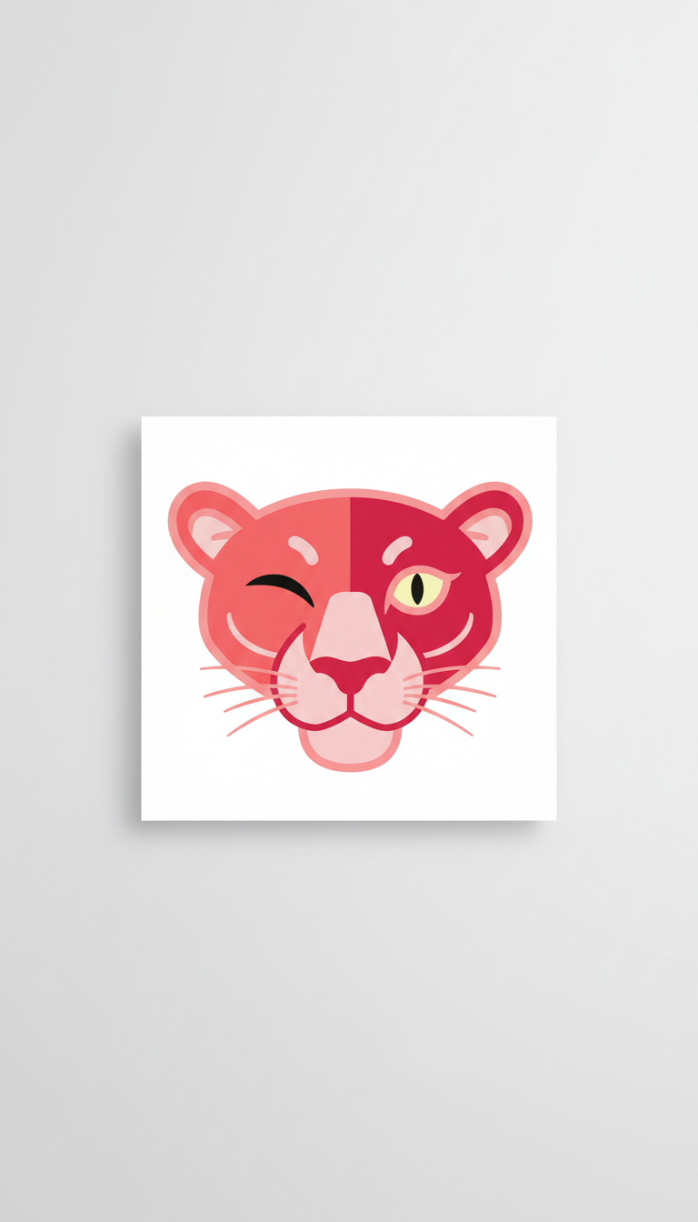 Winking Panther Square Print