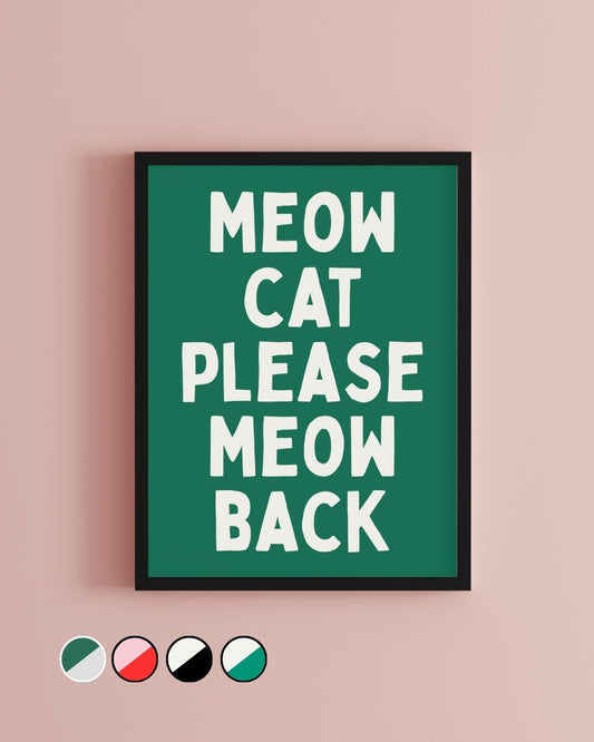 Eurovision Baby Lasagna Meow Cat Minimalist Typography Print