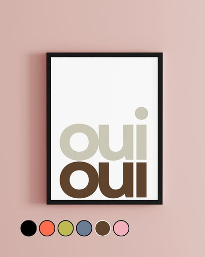 Oui Oui Typography Bathroom Print