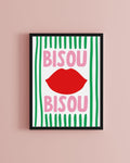 Bisou Bisou Print Inspired by The Summer I Turned Pretty French Apartment Wall Art