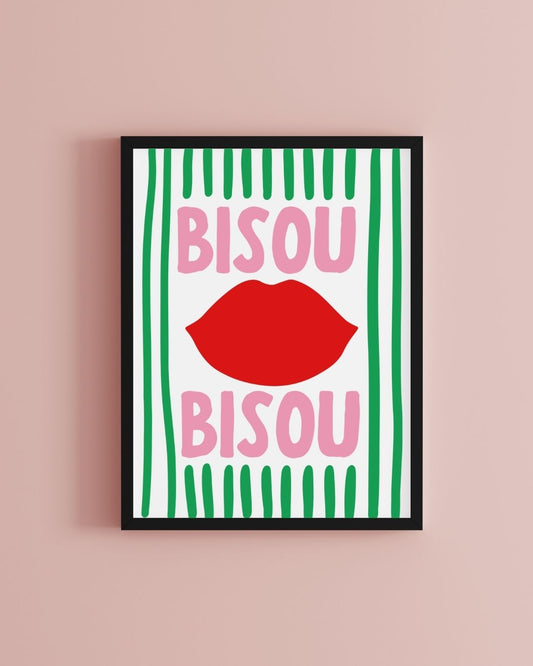 Bisou Bisou Print Inspired by The Summer I Turned Pretty French Apartment Wall Art