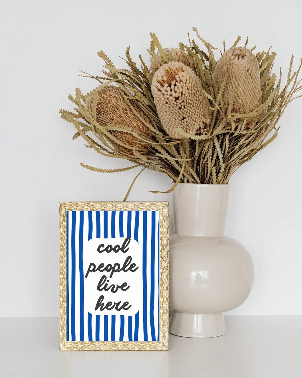 Cool People Live Here Striped Print | Hallway Wall Art