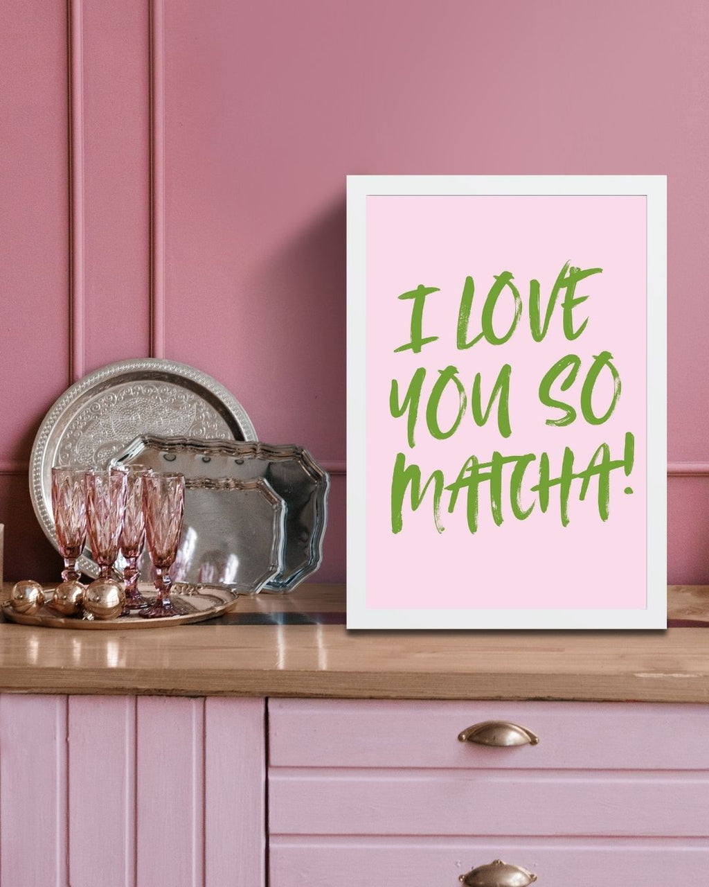 I Love You So Matcha Print | Kitchen Wall Art