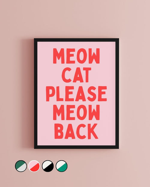 Eurovision Baby Lasagna Meow Cat Minimalist Typography Print