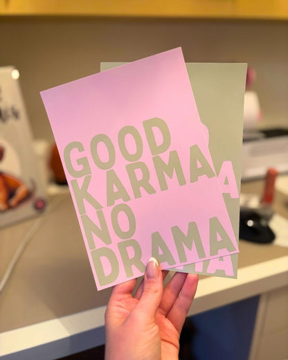 Good Karma No Drama Typography Art Print
