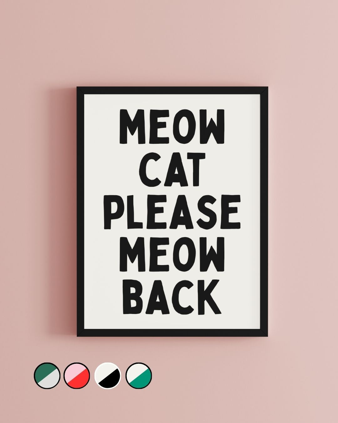 Eurovision Baby Lasagna Meow Cat Minimalist Typography Print