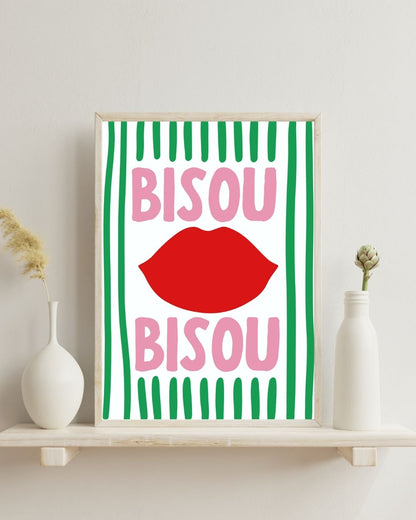 Bisou Bisou Print Inspired by The Summer I Turned Pretty French Apartment Wall Art