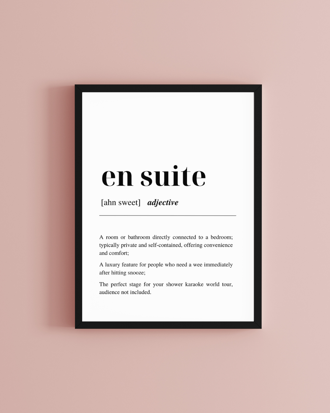 En Suite Definition Minimalist Art Print