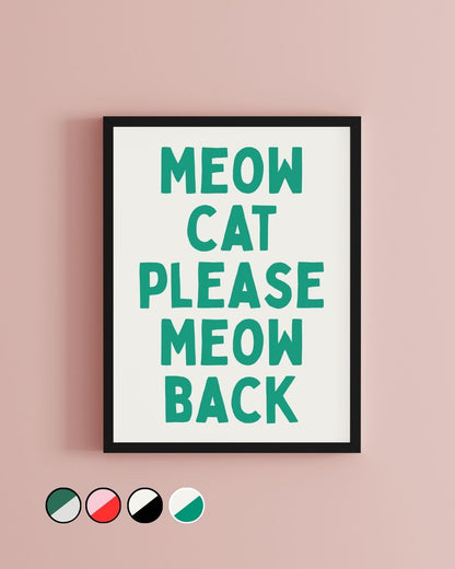 Eurovision Baby Lasagna Meow Cat Minimalist Typography Print